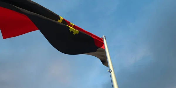 3d representación de la bandera nacional de Angola — Foto de Stock