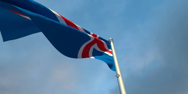 3d renderização da bandeira nacional da Islândia — Fotografia de Stock