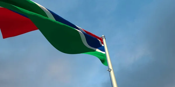 3d representación de la bandera nacional de Gambia —  Fotos de Stock