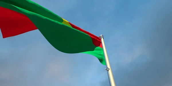 A Burkina Faso nemzeti zászló 3D-s kiadása — Stock Fotó