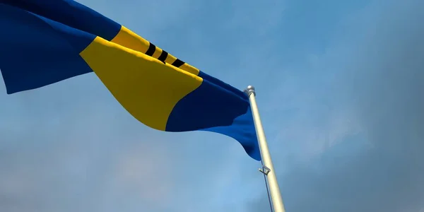 Barbados 'un ulusal bayrağının 3D çizimi — Stok fotoğraf