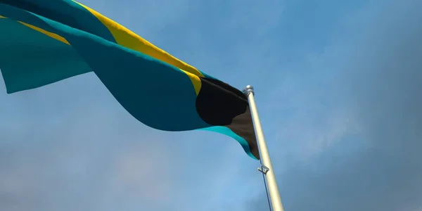3d renderização da bandeira nacional do Bahama — Fotografia de Stock
