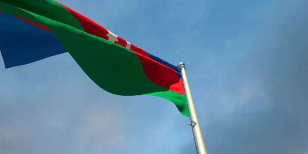 3d representación de la bandera nacional de Azerbaiyán — Foto de Stock