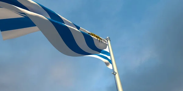 3d representación de la bandera nacional del Uruguay —  Fotos de Stock