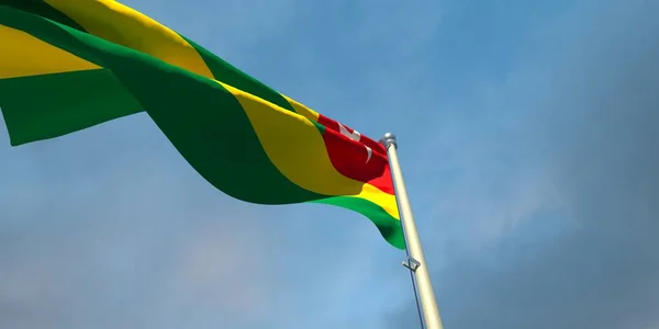 3d representación de la bandera nacional del Togo — Foto de Stock