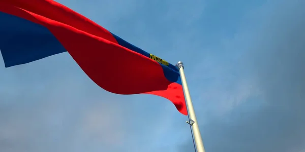 3d representación de la bandera nacional de Liechtenstein — Foto de Stock