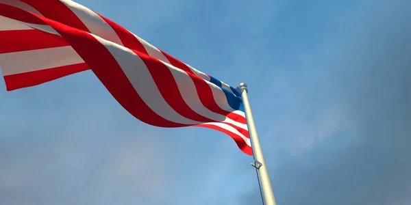 3D-Darstellung der Nationalflagge Liberias — Stockfoto