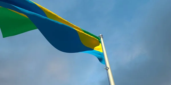 3d representación de la bandera nacional del Gabón — Foto de Stock