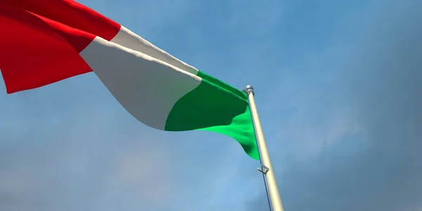 3d Utförande av Italiens nationella flagga — Stockfoto