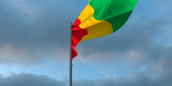 3d representación de la bandera nacional de Guinea — Foto de Stock