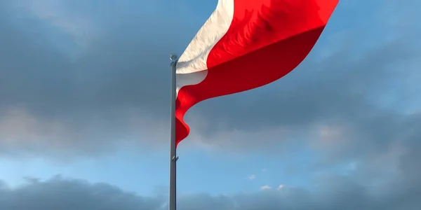 3d зображення національного прапора Польщі — стокове фото