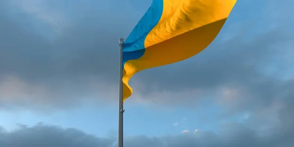 3d representación de la bandera nacional de Ucrania — Foto de Stock