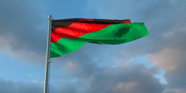 Malawi 'nin ulusal bayrağının 3D çizimi