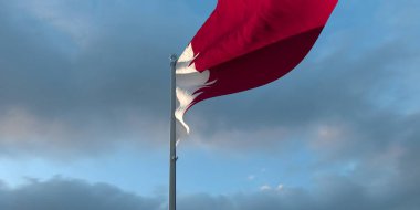 Katar 'ın ulusal bayrağının 3D canlandırması