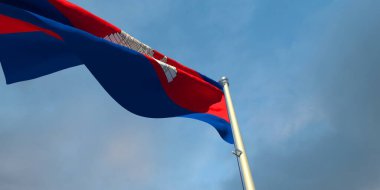 Kamboçya 'nın ulusal bayrağının 3D yorumlanması