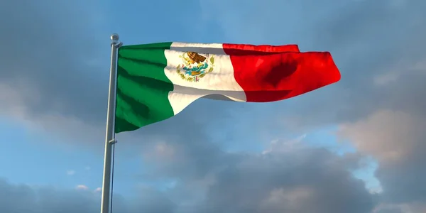 3d weergave van de nationale vlag van Mexico — Stockfoto