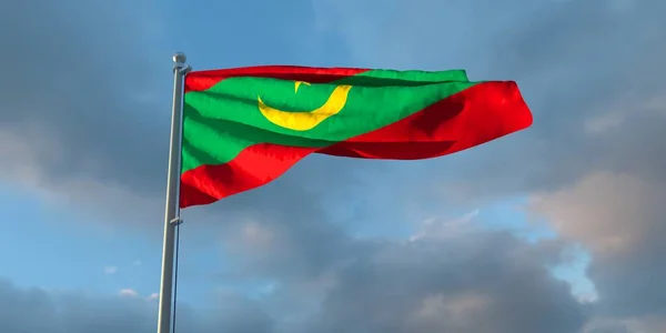 3d representación de la bandera nacional de Mauritania — Foto de Stock
