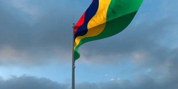 3d renderowanie flagi narodowej Mauritiusu — Zdjęcie stockowe