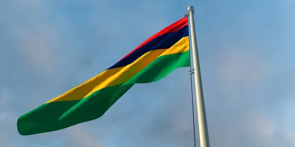 3D-Darstellung der Nationalflagge von Mauritius — Stockfoto