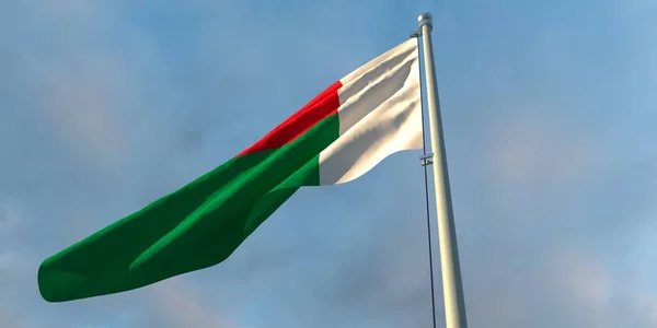 3d rendering of the national flag of the Madagascar — Stock Photo, Image