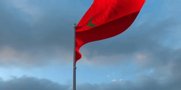 3d representación de la bandera nacional de Marruecos —  Fotos de Stock