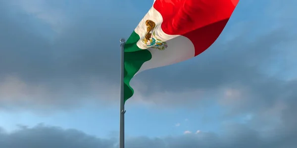 Meksika 'nın ulusal bayrağının 3D çizimi — Stok fotoğraf