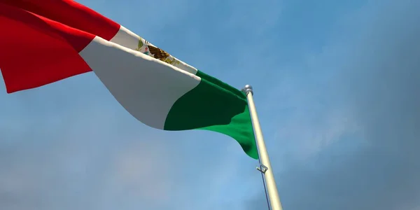 3d representación de la bandera nacional de México — Foto de Stock