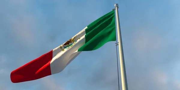 3d weergave van de nationale vlag van Mexico — Stockfoto