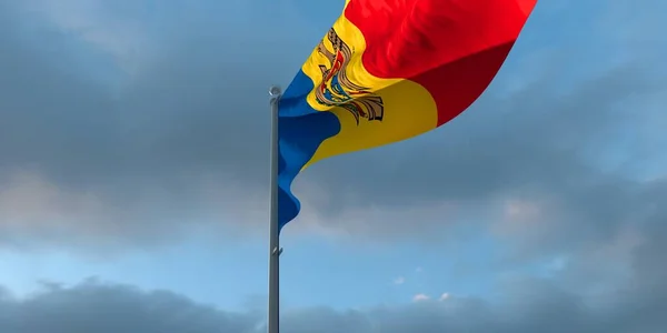 3d representación de la bandera nacional de Moldavia — Foto de Stock