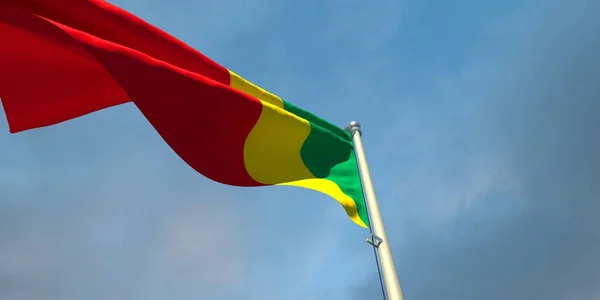 3d representación de la bandera nacional del Congo — Foto de Stock