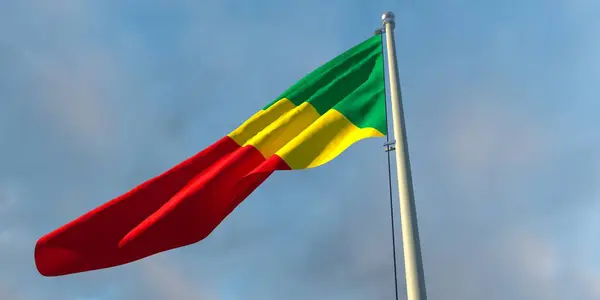 3d Utförande av Kongos nationella flagga — Stockfoto