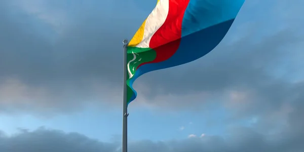 第3d次科摩罗国旗的绘制 — 图库照片