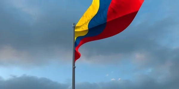 3D-Darstellung der Nationalflagge Kolumbiens — Stockfoto