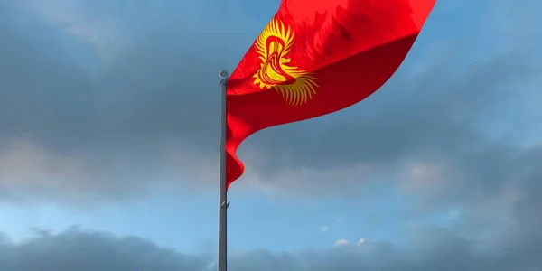 3D.吉尔吉斯斯坦国旗的绘制 — 图库照片