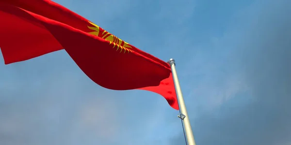 3d rendering of the national flag of the Kyrgyzstan — Stock Photo, Image