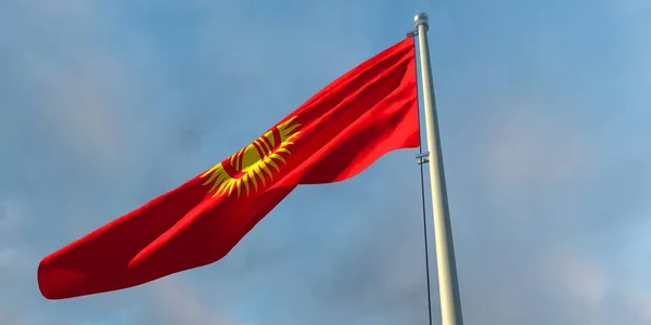 3d representación de la bandera nacional de Kirguistán — Foto de Stock