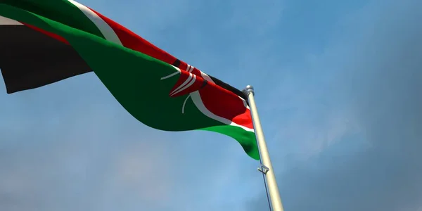 3D-Darstellung der kenianischen Nationalflagge — Stockfoto