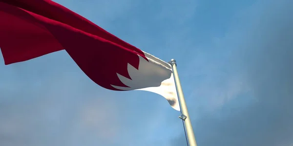 3d rendering della bandiera nazionale del Qatar — Foto Stock
