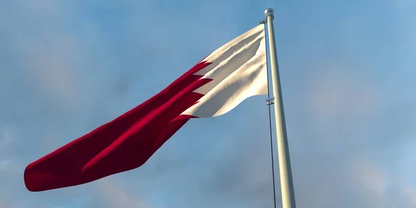 카타르의 국기에 대한 3d 렌더링 — 스톡 사진