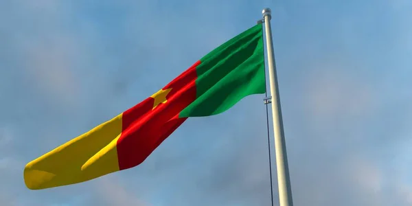 3d rendering of the national flag of the Cameroon — Stock Photo, Image