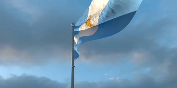 3d weergave van de nationale vlag van Argentinië — Stockfoto