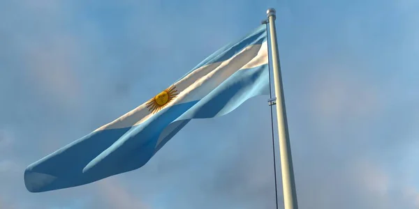 3D-Darstellung der Nationalflagge Argentiniens — Stockfoto