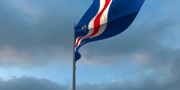 3d rappresentazione della bandiera nazionale del Capo Verde — Foto Stock