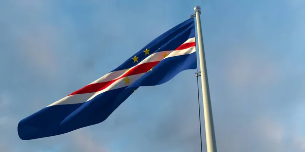3d rendering of the national flag of the Cape Verde — Stock Photo, Image