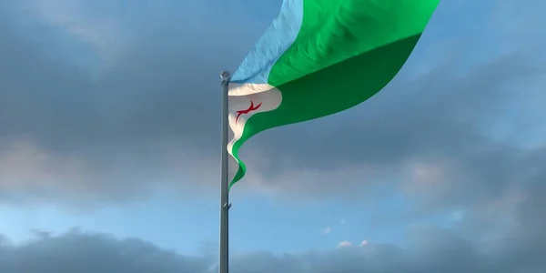 3d απόδοση της εθνικής σημαίας του Τζιμπουτί — Φωτογραφία Αρχείου