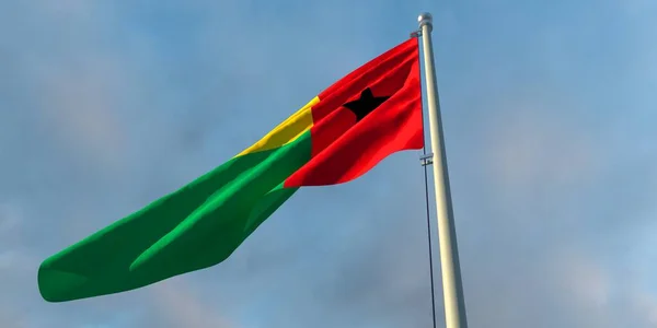 3d representación de la bandera nacional de Guinea Bissau — Foto de Stock