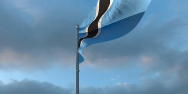 Botswana 'nın ulusal bayrağının 3D çizimi