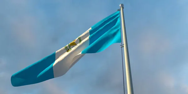 3d representación de la bandera nacional de Guatemala — Foto de Stock