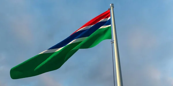 Gambiya 'nın ulusal bayrağının 3D çizimi — Stok fotoğraf