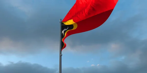 3D-Darstellung der Nationalflagge Osttimors — Stockfoto